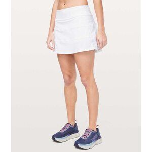 Lululemon Pace Rival Skirt (Tall) *4-way Stretch 15" White Back Pleated Sz 2